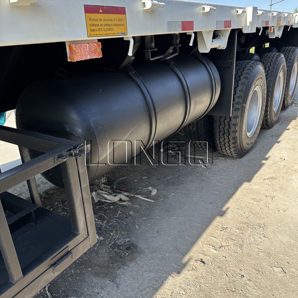 รถพ่วงกึ่งพ่วงพื้นเรียบติดผนังด้านข้าง 3 เพลา 40 ฟุต รถพ่วงกึ่งพ่วงพื้นเรียบติดผนังด้านข้าง 3 เพลา 40 ฟุต