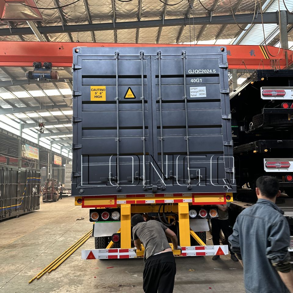 รถกึ่งพ่วงบรรทุกด้านข้างโครงโครงกระดูก รถกึ่งพ่วงบรรทุกด้านข้างโครงโครงกระดูก