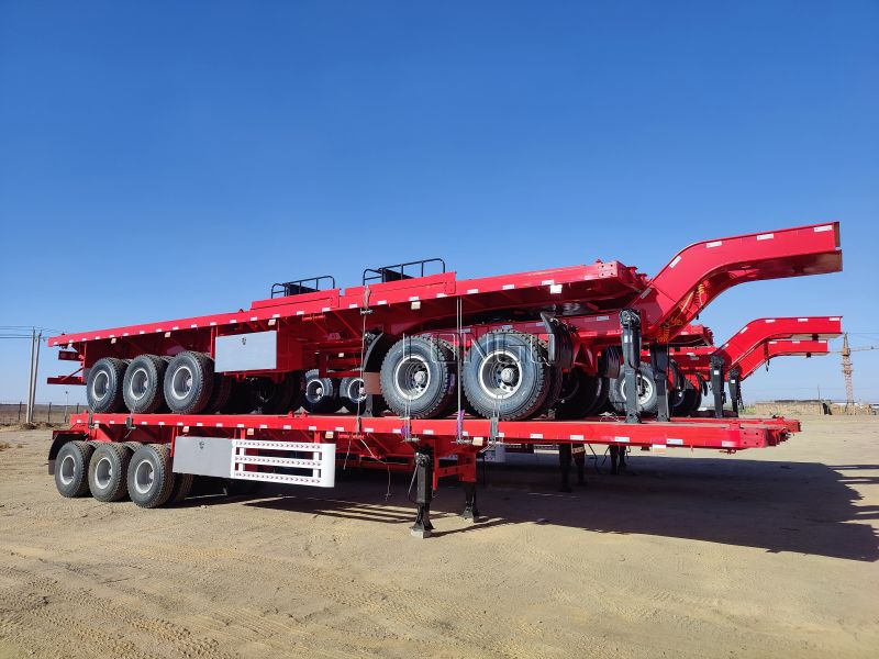 รถพ่วงพื้นเรียบตู้คอนเทนเนอร์ 3 เพลามองโกเลีย รถพ่วงพื้นเรียบตู้คอนเทนเนอร์ 3 เพลามองโกเลีย