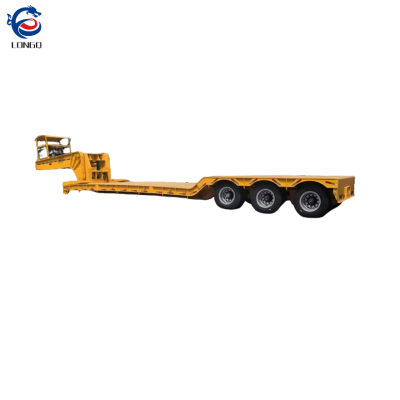 รถกึ่งพ่วงพื้นต่ำคอห่านแบบถอดได้ไฮดรอลิก