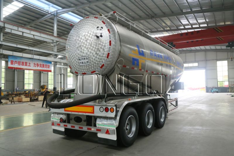 รถพ่วงบรรทุกปูนซิเมนต์ขนาดใหญ่ 3 เพลา รถพ่วงบรรทุกปูนซิเมนต์ขนาดใหญ่ 3 เพลา