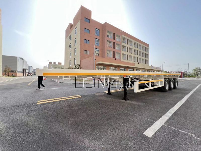 รถพ่วงพื้นเรียบคอนเทนเนอร์ 40 ฟุต รถพ่วงพื้นเรียบคอนเทนเนอร์ 40 ฟุต
