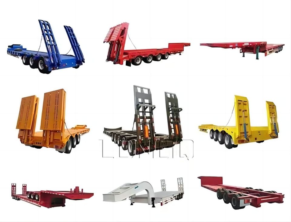 รถพ่วงกึ่งรถบรรทุก Gooseneck Lowboy รถพ่วงกึ่งรถบรรทุก Gooseneck Lowboy