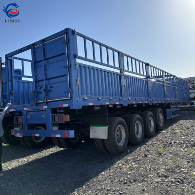 รถกึ่งพ่วงบรรทุกสินค้ารั้ว 4 เพลา