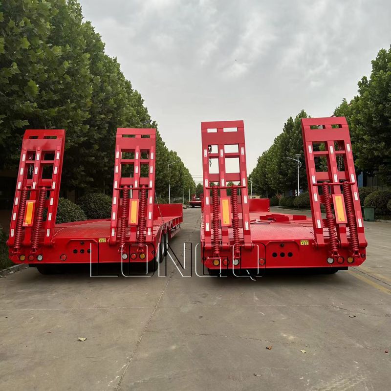 รถพ่วงกึ่งพ่วงพื้นต่ำ 3 เพลา 40 ฟุต รถพ่วงกึ่งพ่วงพื้นต่ำ 3 เพลา 40 ฟุต