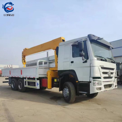 Howo 6x4 รถบรรทุกติดเครน