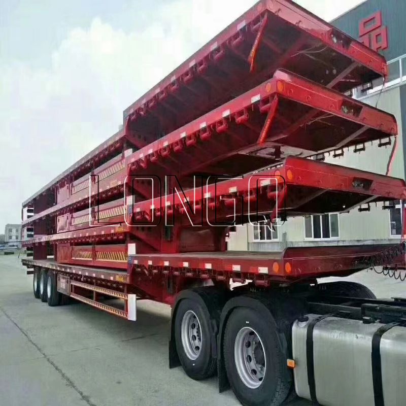 Remorque de camion surbaissée à 3 essieux Remorque de camion surbaissée à 3 essieux