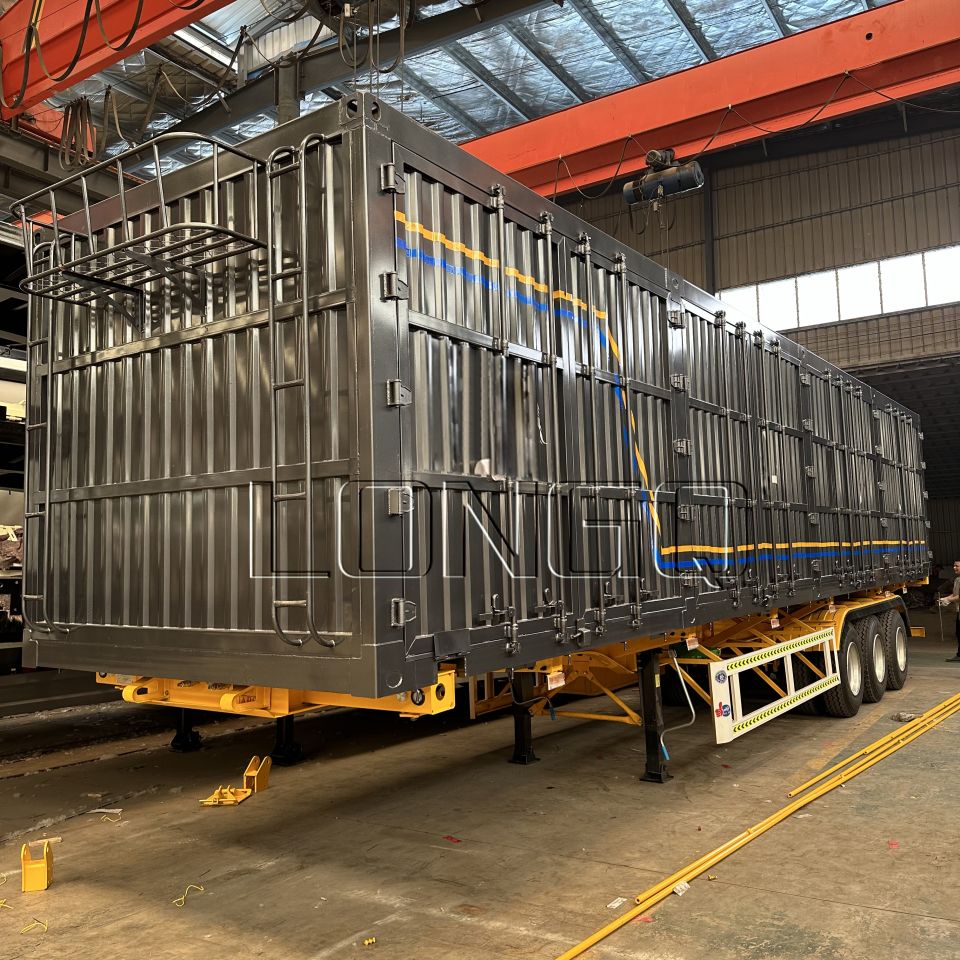 รถกึ่งพ่วงบรรทุกด้านข้างโครงโครงกระดูก รถกึ่งพ่วงบรรทุกด้านข้างโครงโครงกระดูก