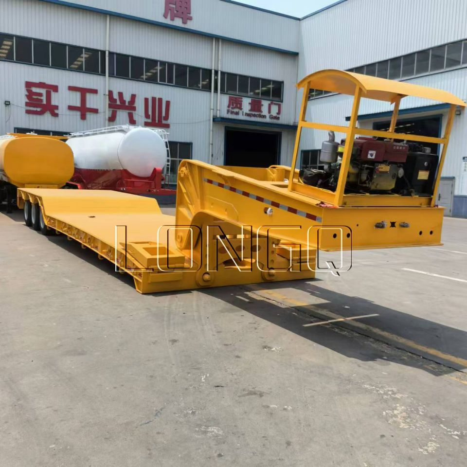 Гидравлический съемный низкорамный полуприцеп Gooseneck Гидравлический съемный низкорамный полуприцеп Gooseneck