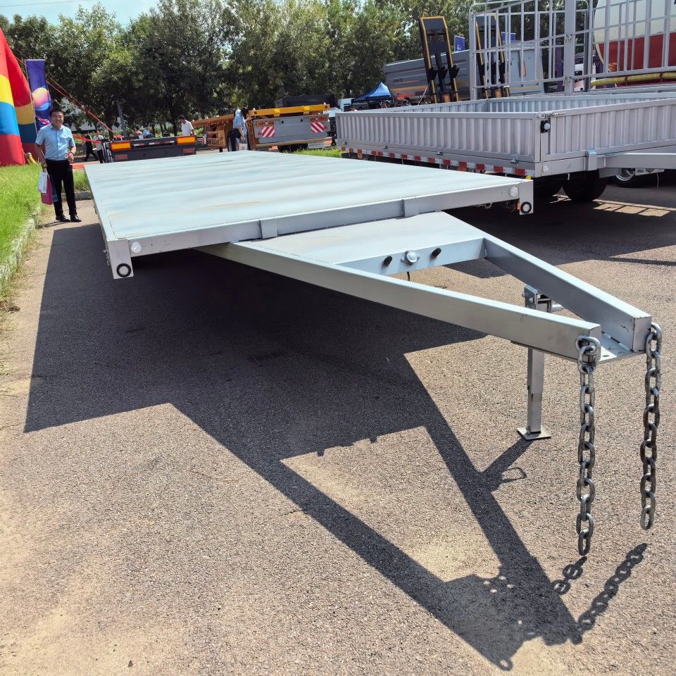 รถพ่วงพื้นเรียบเต็ม 2 เพลา รถพ่วงพื้นเรียบเต็ม 2 เพลา